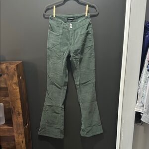 Lucky Brand Green Corduroy Flare Pants